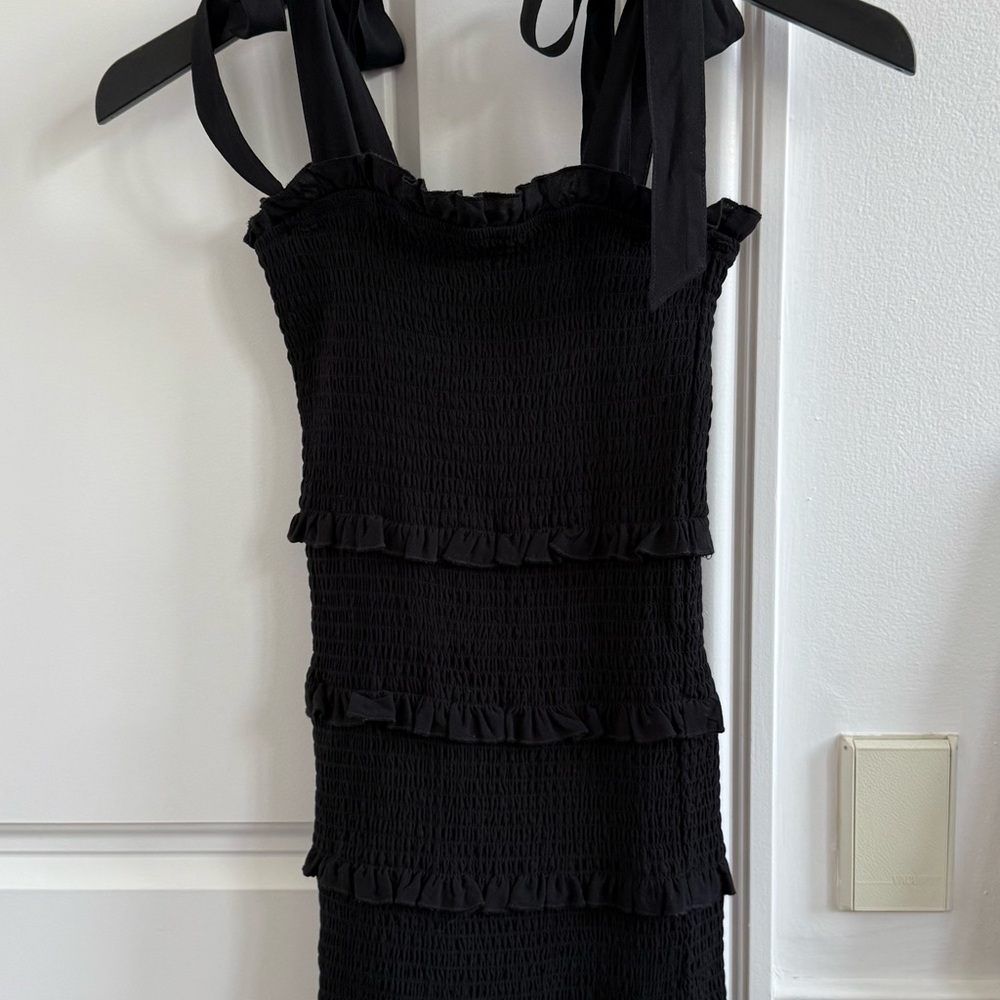 Katie J NYC Tween Black Ruffled Smocked Dress